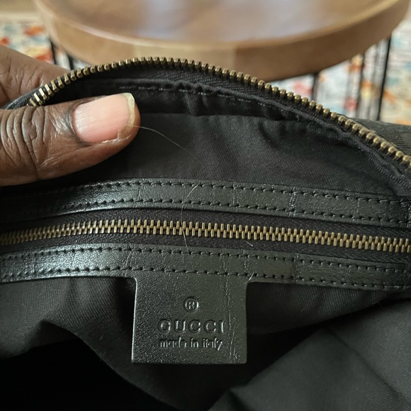 Gucci Made in Italy Canvas Leather Trim Shoulder Bag - Picture 7 of 9